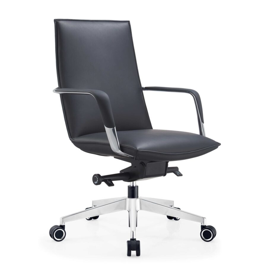 medium back congress chair black chrome castors